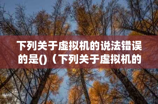 下列关于虚拟机的说法错误的是()（下列关于虚拟机的说法错误的是 ）