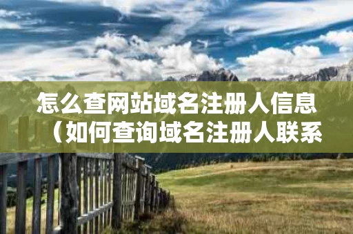 怎么查网站域名注册人信息（如何查询域名注册人联系方式）