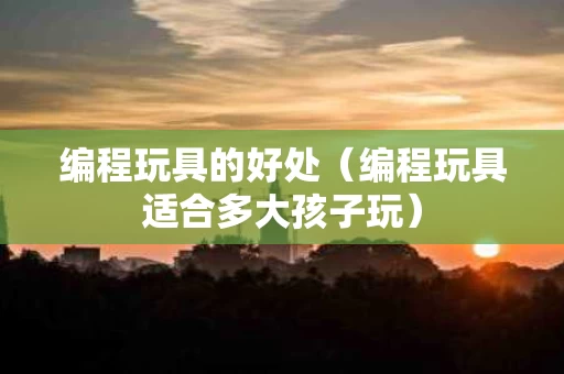 编程玩具的好处（编程玩具适合多大孩子玩）