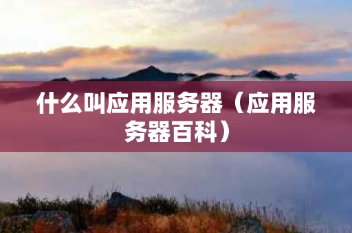 什么叫应用服务器（应用服务器百科）
