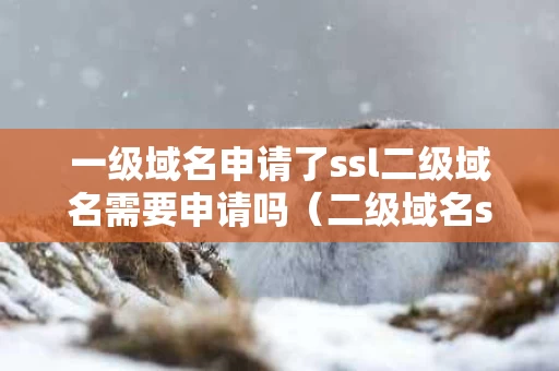 一级域名申请了ssl二级域名需要申请吗（二级域名ssl证书申请）