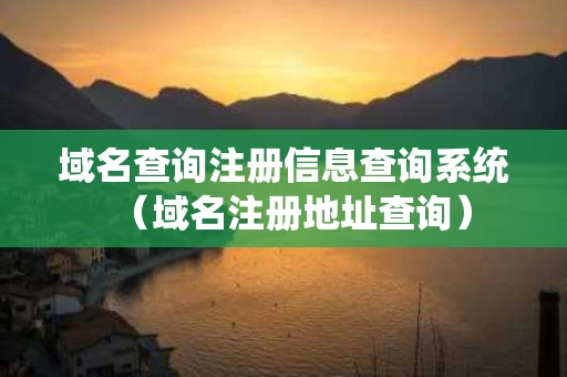 域名查询注册信息查询系统（域名注册地址查询）