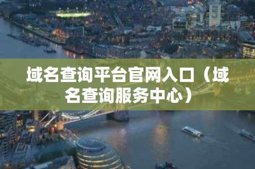 域名查询平台官网入口（域名查询服务中心）