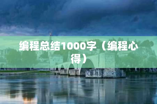 编程总结1000字（编程心得）