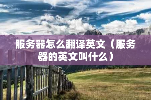 服务器怎么翻译英文（服务器的英文叫什么）