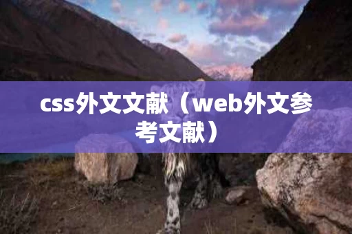 css外文文献（web外文参考文献）