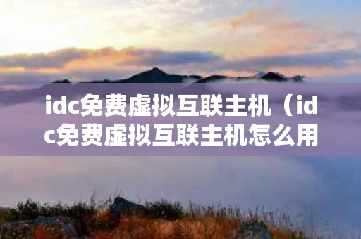 idc免费虚拟互联主机（idc免费虚拟互联主机怎么用）