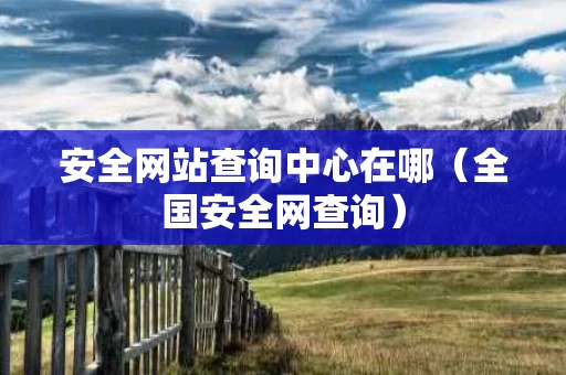 安全网站查询中心在哪（全国安全网查询）