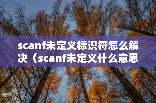 scanf未定义标识符怎么解决（scanf未定义什么意思）