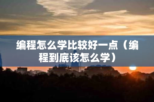 编程怎么学比较好一点（编程到底该怎么学）