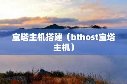 宝塔主机搭建（bthost宝塔主机）