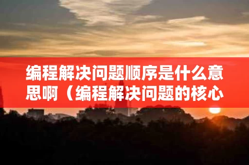 编程解决问题顺序是什么意思啊（编程解决问题的核心工作）