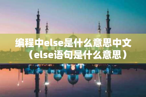 编程中else是什么意思中文（else语句是什么意思）