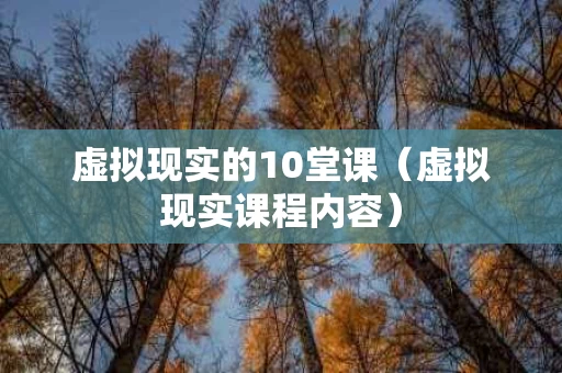 虚拟现实的10堂课（虚拟现实课程内容）