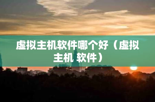 虚拟主机软件哪个好（虚拟主机 软件）