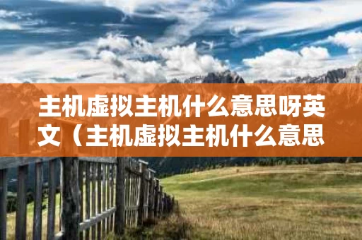 主机虚拟主机什么意思呀英文（主机虚拟主机什么意思呀英文翻译）