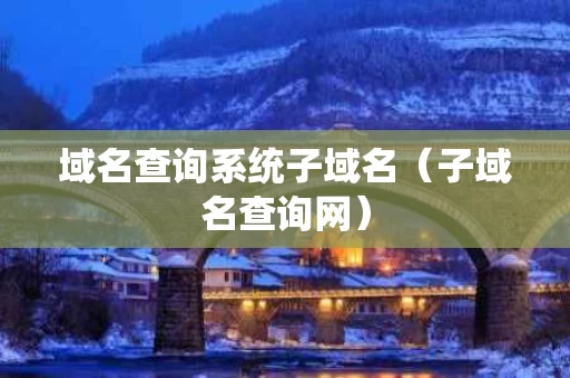 域名查询系统子域名（子域名查询网）