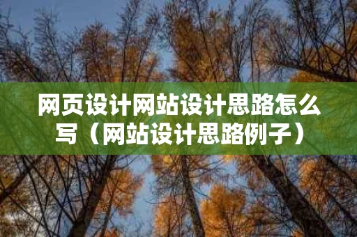 网页设计网站设计思路怎么写（网站设计思路例子）