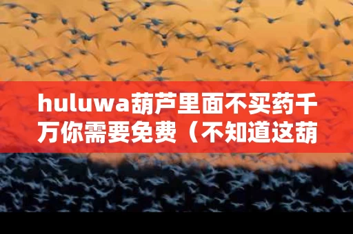 huluwa葫芦里面不买药千万你需要免费（不知道这葫芦里到底卖的什么药是什么意思）