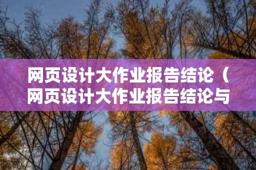 网页设计大作业报告结论（网页设计大作业报告结论与建议）