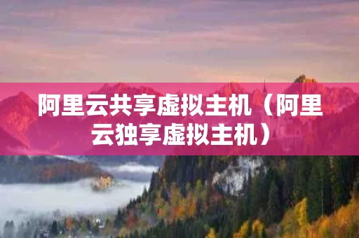 阿里云共享虚拟主机（阿里云独享虚拟主机）