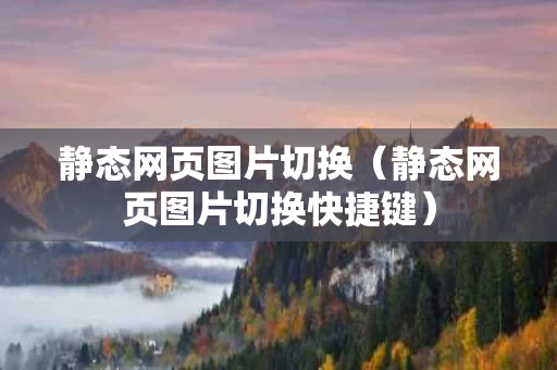 静态网页图片切换（静态网页图片切换快捷键）
