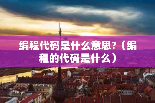 编程代码是什么意思?（编程的代码是什么）