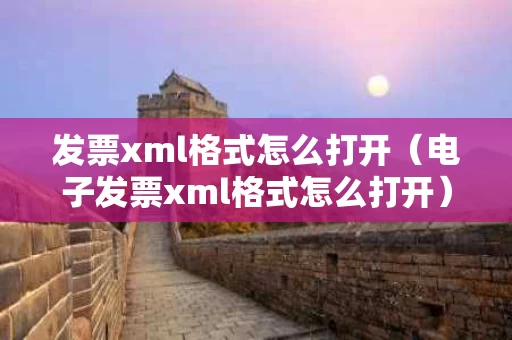 发票xml格式怎么打开（电子发票xml格式怎么打开）