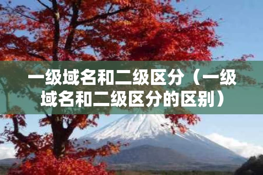 一级域名和二级区分（一级域名和二级区分的区别）