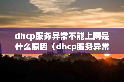 dhcp服务异常不能上网是什么原因（dhcp服务异常无法上网）