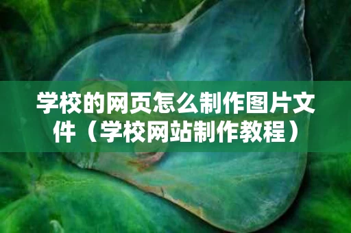学校的网页怎么制作图片文件（学校网站制作教程）