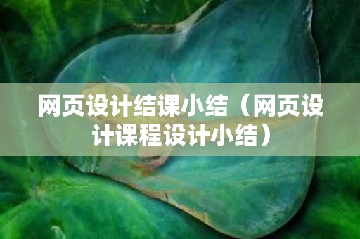 网页设计结课小结（网页设计课程设计小结）