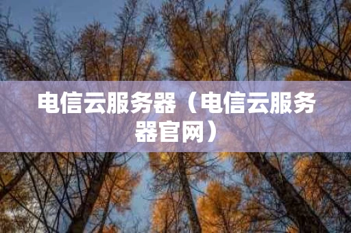 电信云服务器（电信云服务器官网）