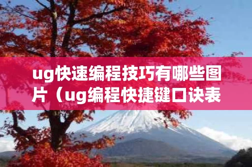 ug快速编程技巧有哪些图片（ug编程快捷键口诀表）