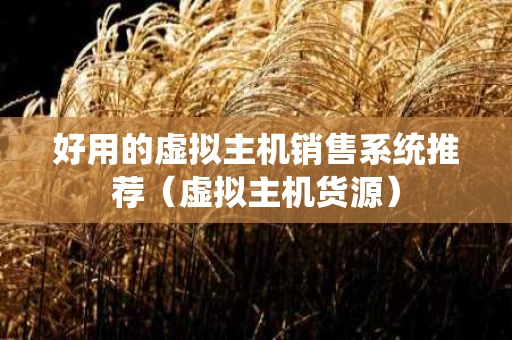 好用的虚拟主机销售系统推荐（虚拟主机货源）