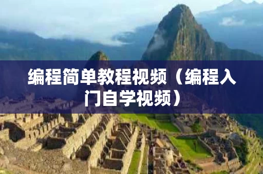 编程简单教程视频（编程入门自学视频）