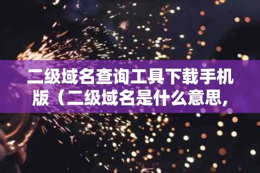 二级域名查询工具下载手机版（二级域名是什么意思,如何去设置?）