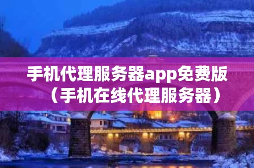 手机代理服务器app免费版（手机在线代理服务器）
