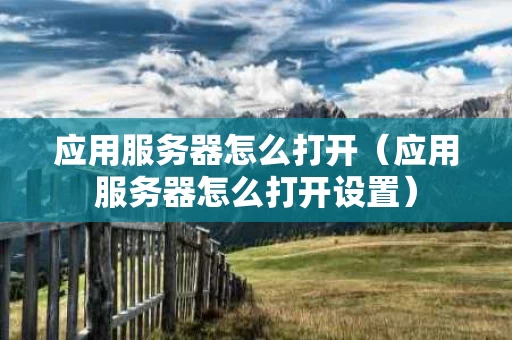 应用服务器怎么打开（应用服务器怎么打开设置）