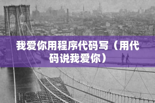 我爱你用程序代码写（用代码说我爱你）