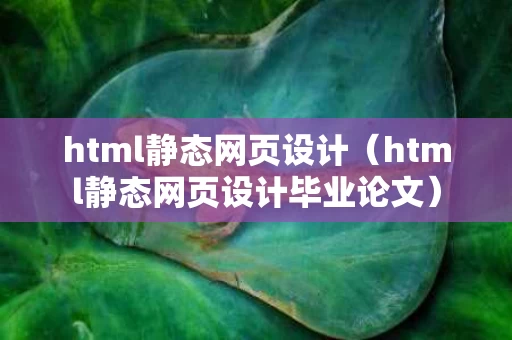 html静态网页设计（html静态网页设计毕业论文）