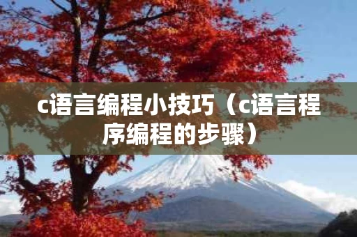c语言编程小技巧（c语言程序编程的步骤）