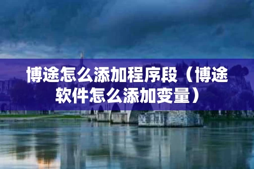 博途怎么添加程序段（博途软件怎么添加变量）