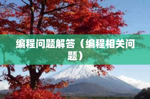 编程问题解答（编程相关问题）
