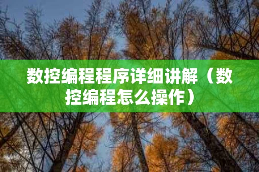 数控编程程序详细讲解（数控编程怎么操作）