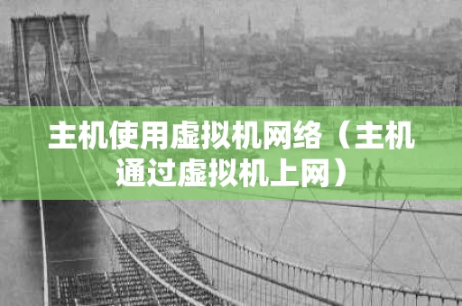主机使用虚拟机网络（主机通过虚拟机上网）