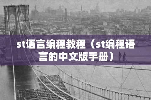 st语言编程教程（st编程语言的中文版手册）