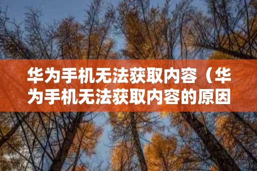 华为手机无法获取内容（华为手机无法获取内容的原因）