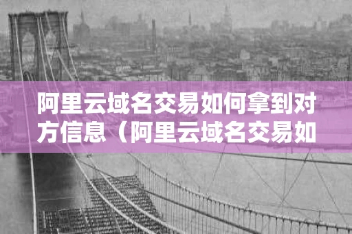 阿里云域名交易如何拿到对方信息（阿里云域名交易如何拿到对方信息验证码）