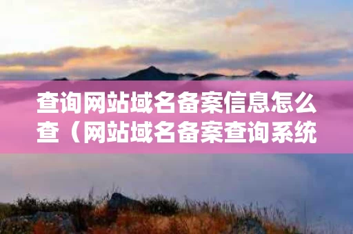 查询网站域名备案信息怎么查（网站域名备案查询系统）